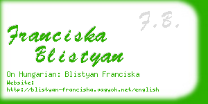 franciska blistyan business card